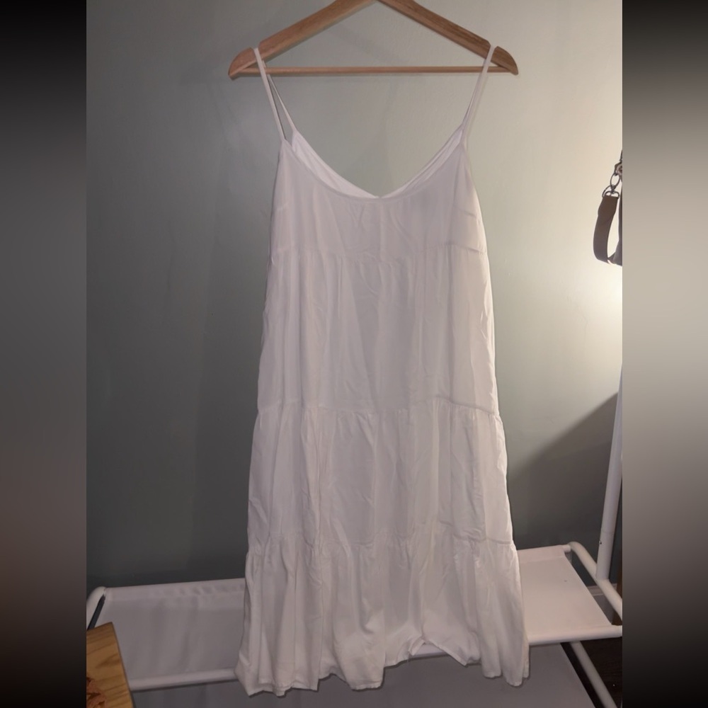 12th Heart Size Small White Sundress With Button Back Detail Midi Beach